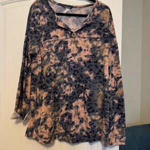 Trendy Tie-Dye Leopard Print Hoodie